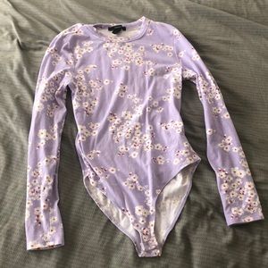 Floral lavender body suit